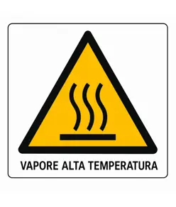 Cartello di pericolo 'vapore alta temperatura'