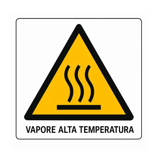 Cartello di pericolo 'vapore alta temperatura'