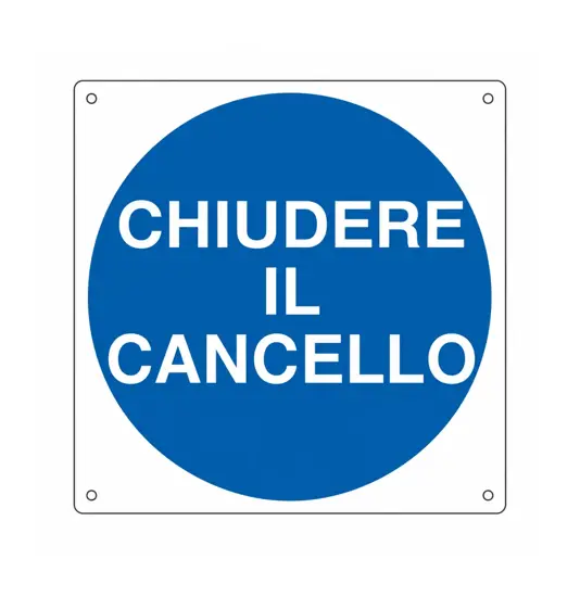 Cartello d'indicazione 'chiudere il cancello'