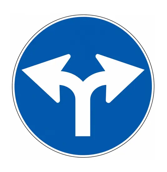 Cartello direzione consigliata destra/sinistra