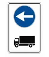 Cartello direzione obbligatoria autocarri a sinistra