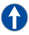 Cartello direzione obbligatoria avanti