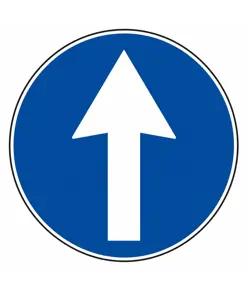 Cartello direzione obbligatoria avanti