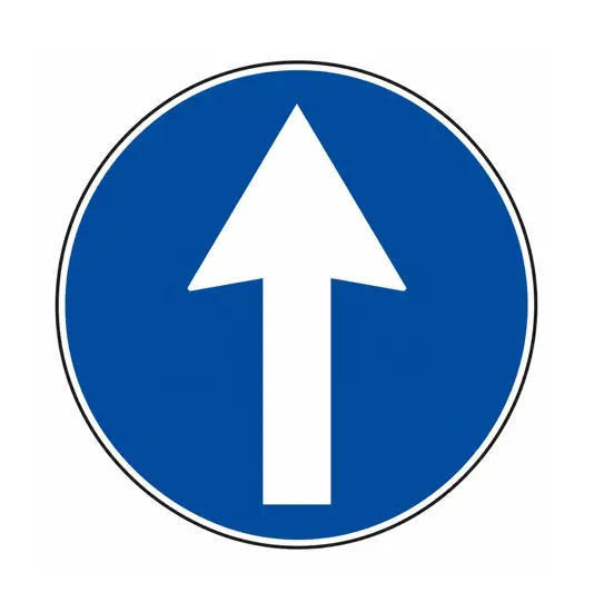 Cartello direzione obbligatoria avanti