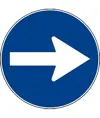 Cartello direzione obbligatoria GIREVOLE per cavalletto