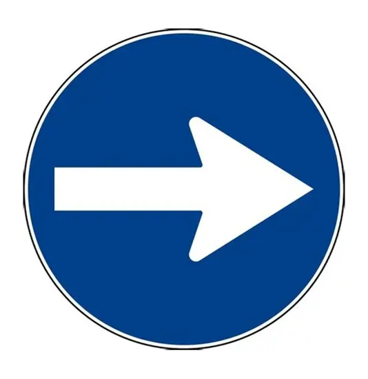 Cartello direzione obbligatoria GIREVOLE per cavalletto