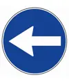 Cartello direzione obbligatoria