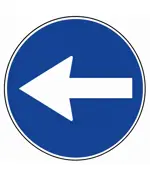 Cartello direzione obbligatoria