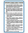 Cartello 'disposizioni di sicurezza contro le radiazioni'