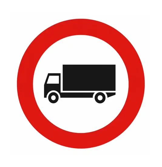 Cartello divieto al transito di autocarri  con massa superiore 3,5 t