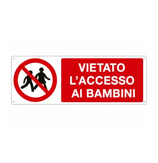 Cartello  divieto di accesso ai bambini