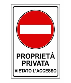 Cartello divieto di accesso per proprietà privata