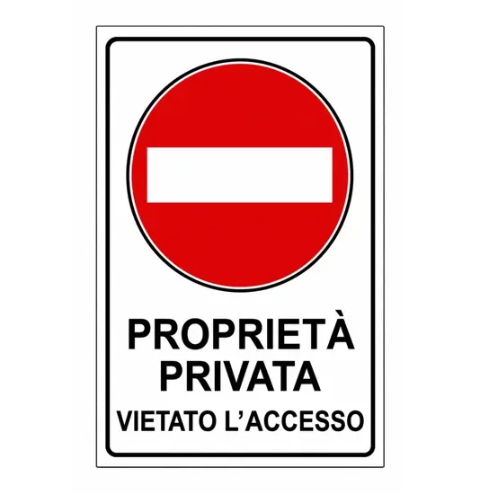 Cartello divieto di accesso per proprietà privata