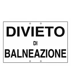 Cartello 'divieto di balneazione'