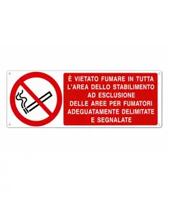Cartello divieto di fumare nello stabilmento