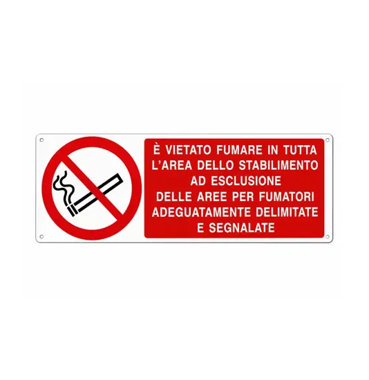 Cartello divieto di fumare nello stabilmento