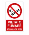Cartello divieto di fumo oltre questo limite