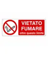 Cartello divieto di fumo oltre questo limite