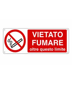 Cartello divieto di fumo oltre questo limite