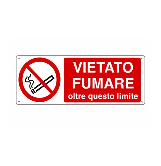 Cartello divieto di fumo oltre questo limite