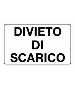 Cartello 'divieto di scarico'