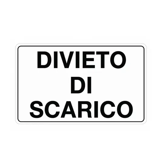 Cartello 'divieto di scarico'