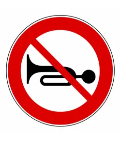 Cartello divieto di segnalazioni acustiche