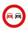 Cartello 'divieto di sorpasso' in lamiera, classe 2 con diametro 60 cm