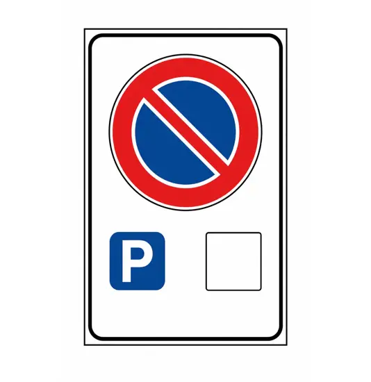 Cartello divieto di sosta con indicazione parcheggio