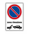 Cartello divieto di sosta zona rimozione