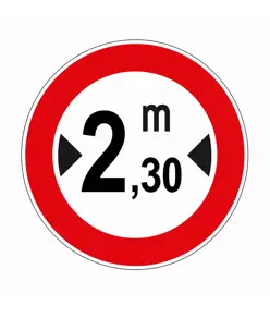 Cartello divieto di transito  a veicoli con larghezza superiore a...