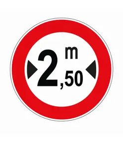 Cartello divieto di transito  a veicoli con larghezza superiore a...