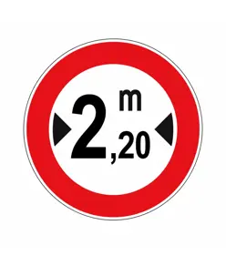 Cartello divieto di transito  a veicoli con larghezza superiore a...