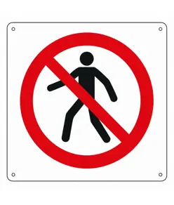 Cartello divieto  di transito ai pedoni