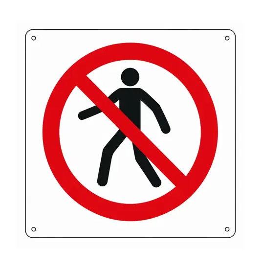 Cartello divieto  di transito ai pedoni