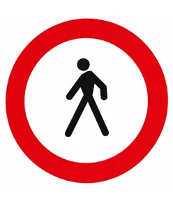 Cartello divieto di transito ai pedoni