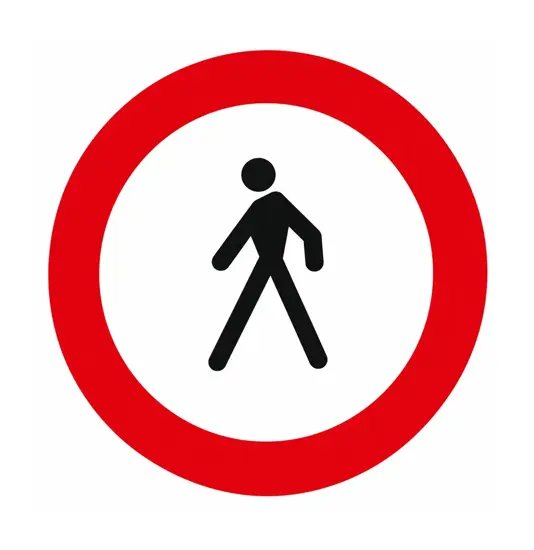 Cartello divieto di transito ai pedoni