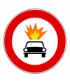 Cartello divieto di transito per veicoli che trasportano esplosivi
