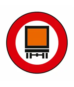 Cartello divieto trasporto merci pericolose