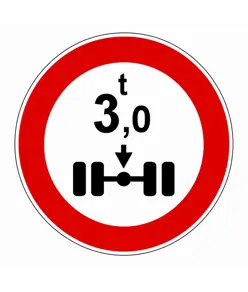 Cartello divieto veicoli aventi massa per asse sup a t