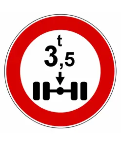 Cartello divieto veicoli aventi massa per asse sup a t