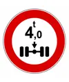 Cartello divieto veicoli aventi massa per asse sup a t
