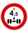 Cartello divieto veicoli aventi massa per asse sup a t