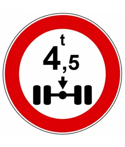 Cartello divieto veicoli aventi massa per asse sup a t