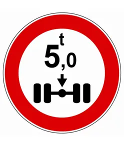 Cartello divieto veicoli aventi massa per asse sup a t