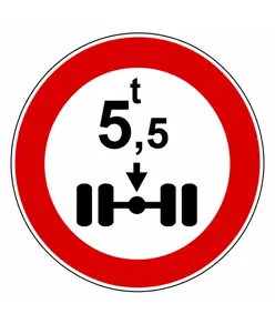 Cartello divieto veicoli aventi massa per asse sup a t