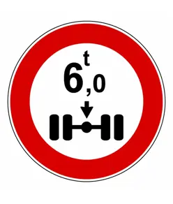 Cartello divieto veicoli aventi massa per asse sup a t