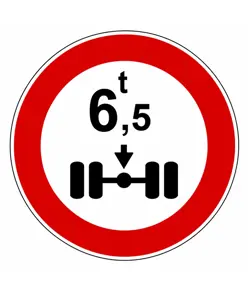Cartello divieto veicoli aventi massa per asse sup a t