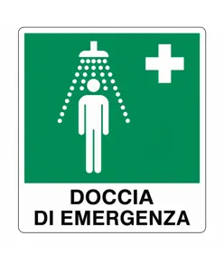 etichette adesive  con scritta e simbolo 'doccia di emergenza'