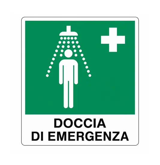 Cartello 'doccia di emergenza'
